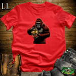 Gold Ornament Gorilla Softstyle Tee - Red - LegacyLayers