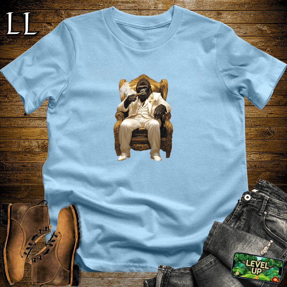 Golden Don Cigar Gorilla Light Blue | Gorilla Graphic Tee