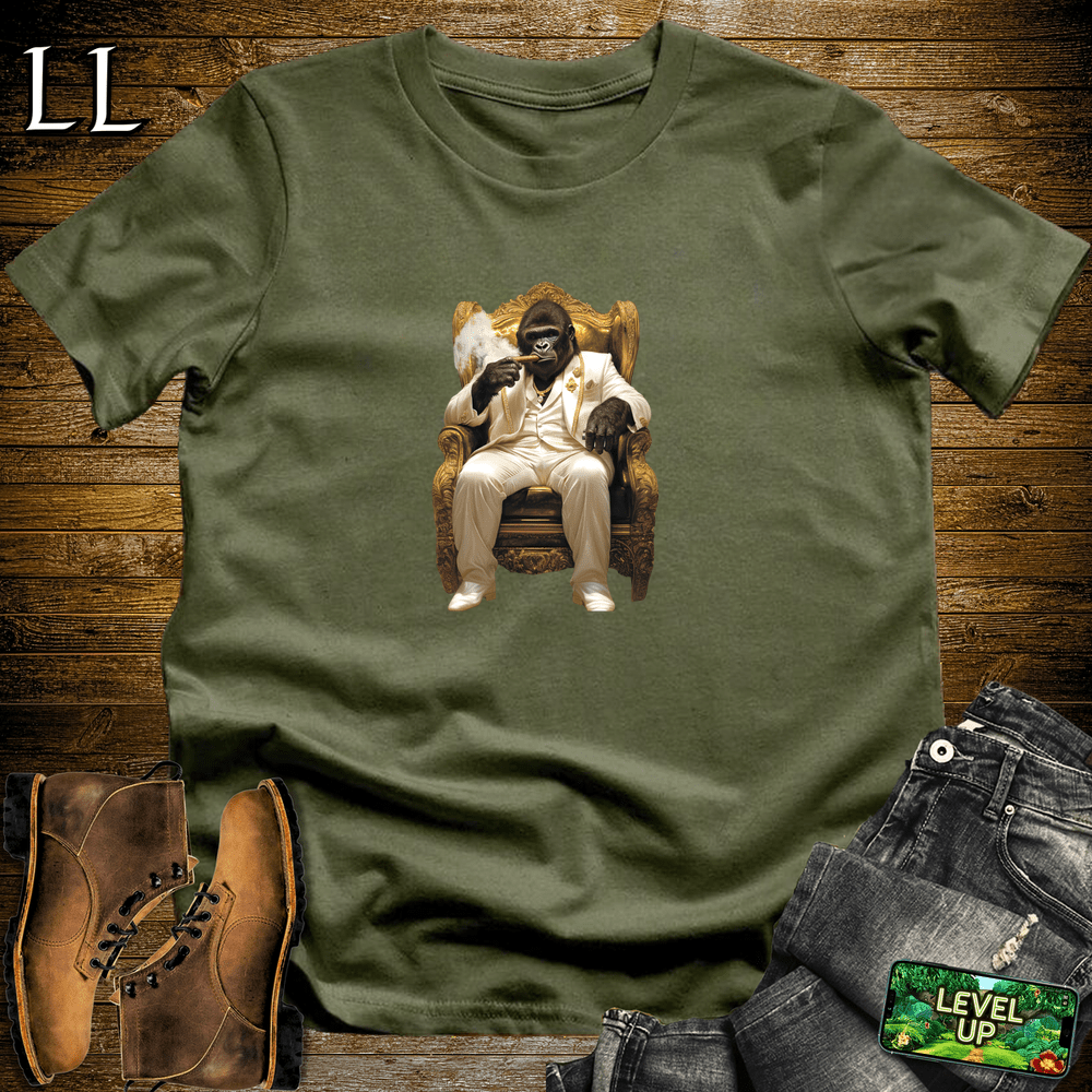 Golden Don Cigar Gorilla Military Green | Gorilla Graphic Tee