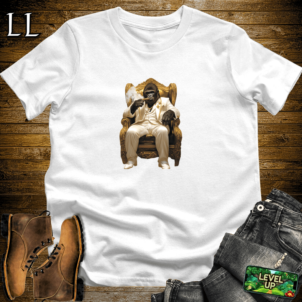 Golden Don Cigar Gorilla White | Gorilla Graphic Tee