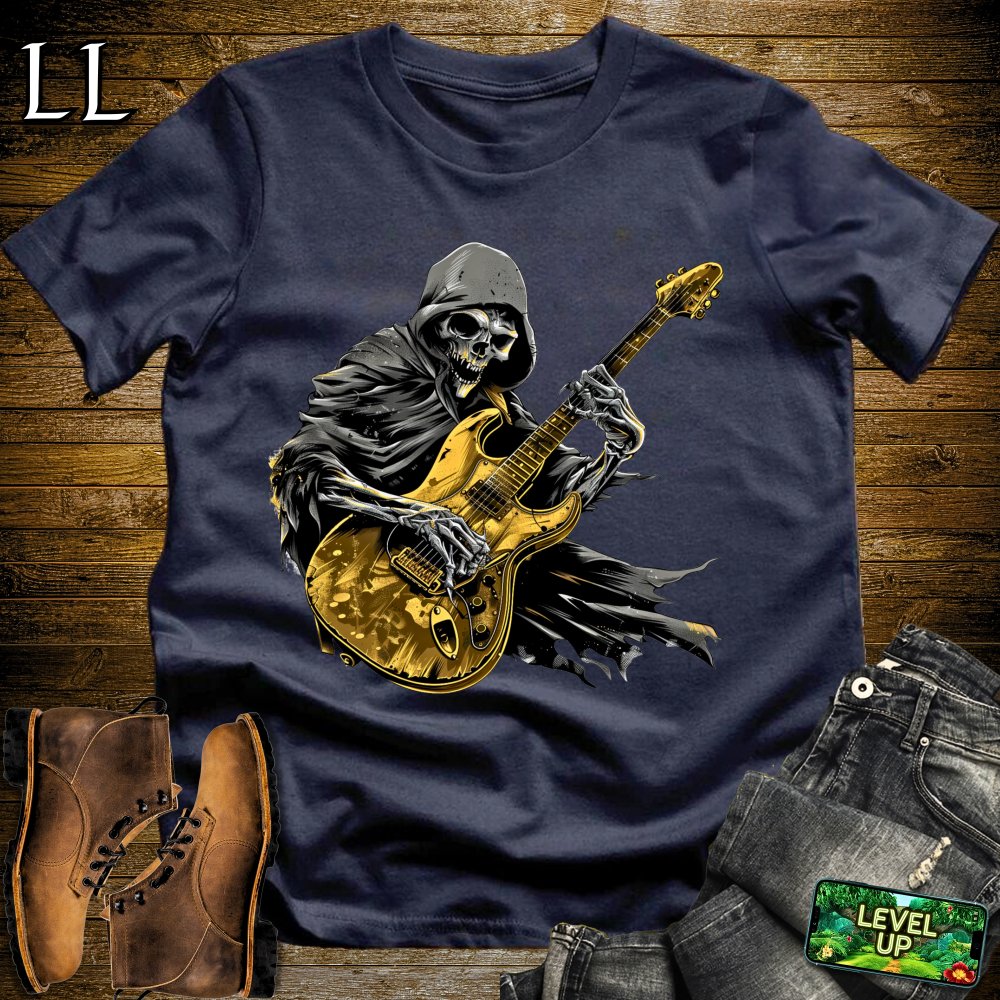 Golden Guitar Grim Reaper Softstyle Tee - Navy - LegacyLayers