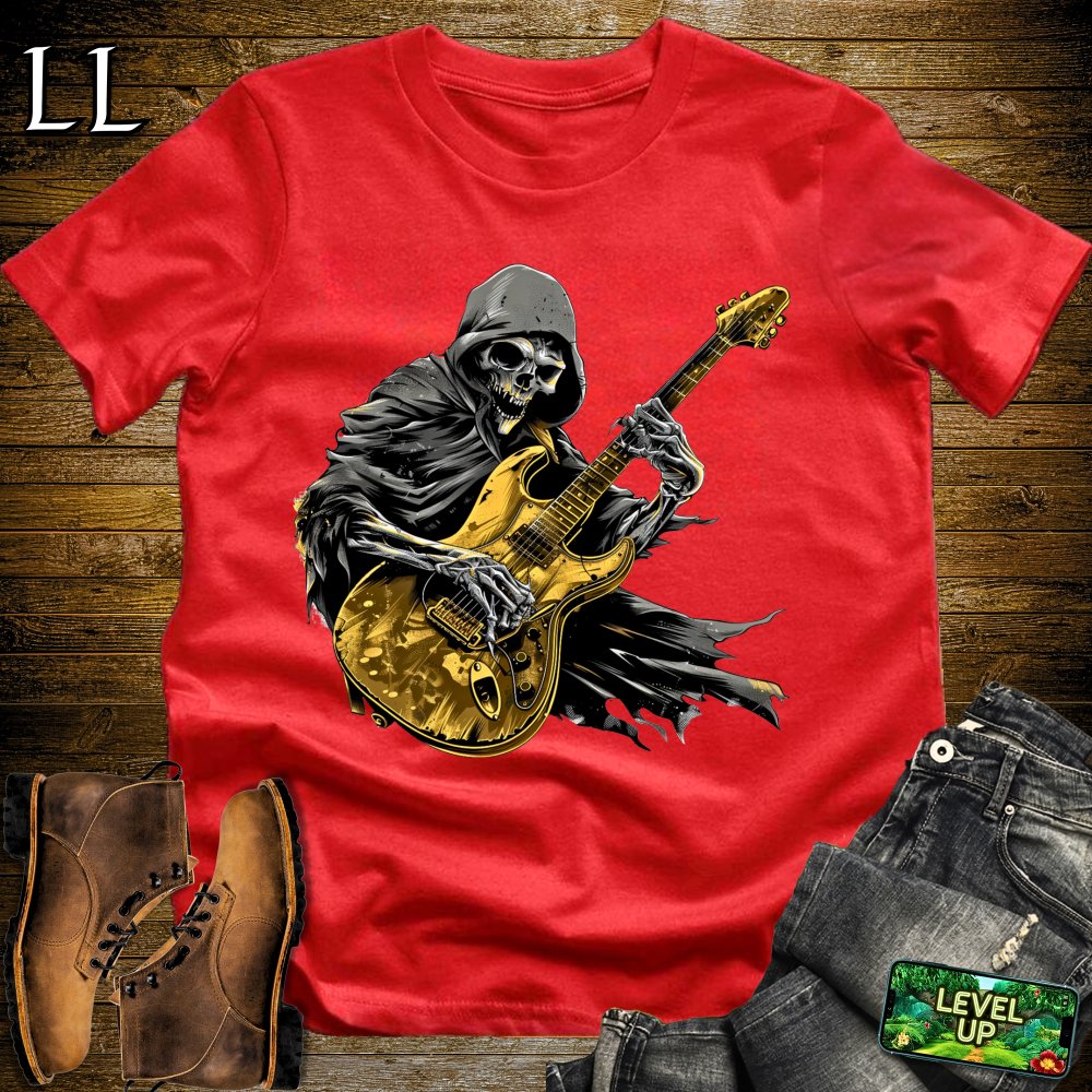 Golden Guitar Grim Reaper Softstyle Tee - Red - LegacyLayers