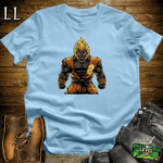 Golden Hair Powerup Gorilla Light Blue | Powerup Graphic Tee