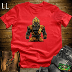 Golden Hair Powerup Gorilla Red | Powerup Graphic Tee