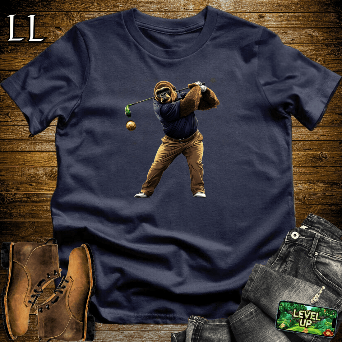 Golf Gorilla Softstyle Tee Navy | Golfer Shirt