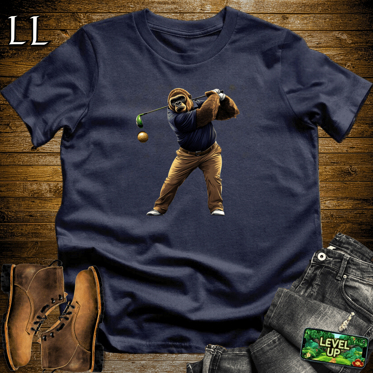 Golf Gorilla Softstyle Tee Navy | Golfer Shirt