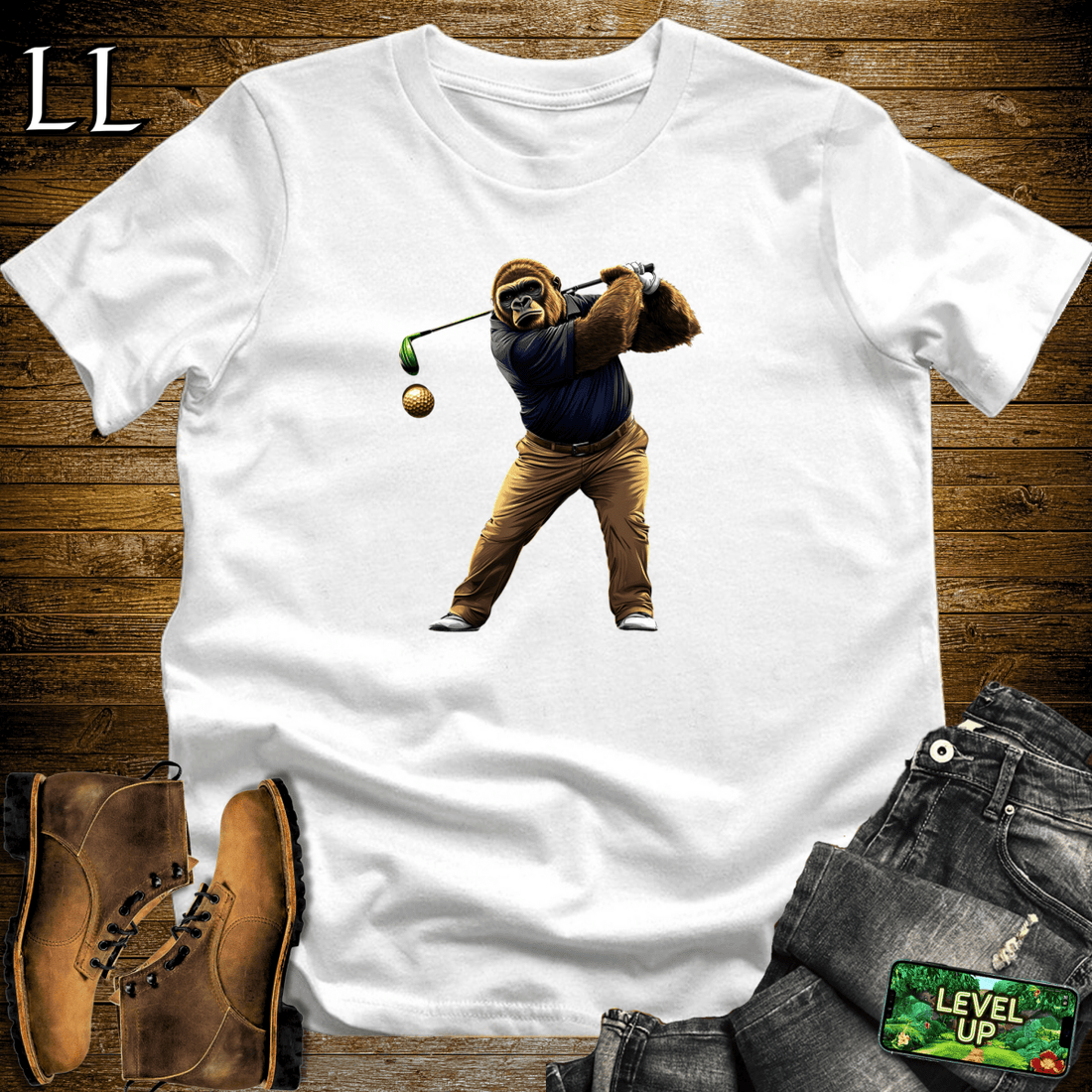 Golf Gorilla Softstyle Tee White | Golfer Shirt
