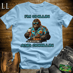 Gorilla Chillin And Gorillin Light Blue | Funny Gorilla Tee