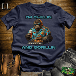 Gorilla Chillin And Gorillin Navy | Funny Gorilla Tee