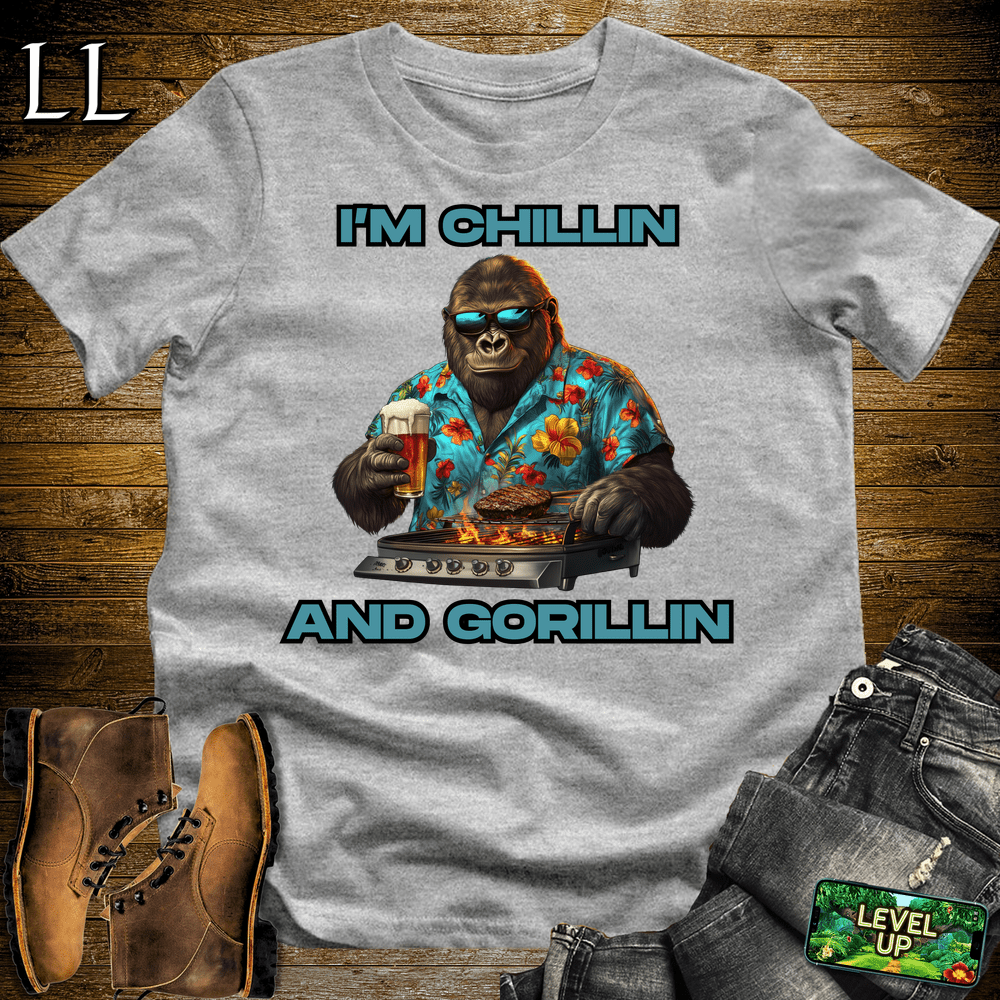 Gorilla Chillin And Gorillin Sport Grey | Funny Gorilla Tee
