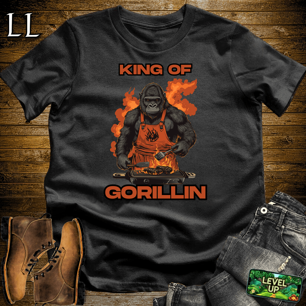 Gorilla King Gorillin Black | Funny Gorilla King Tee