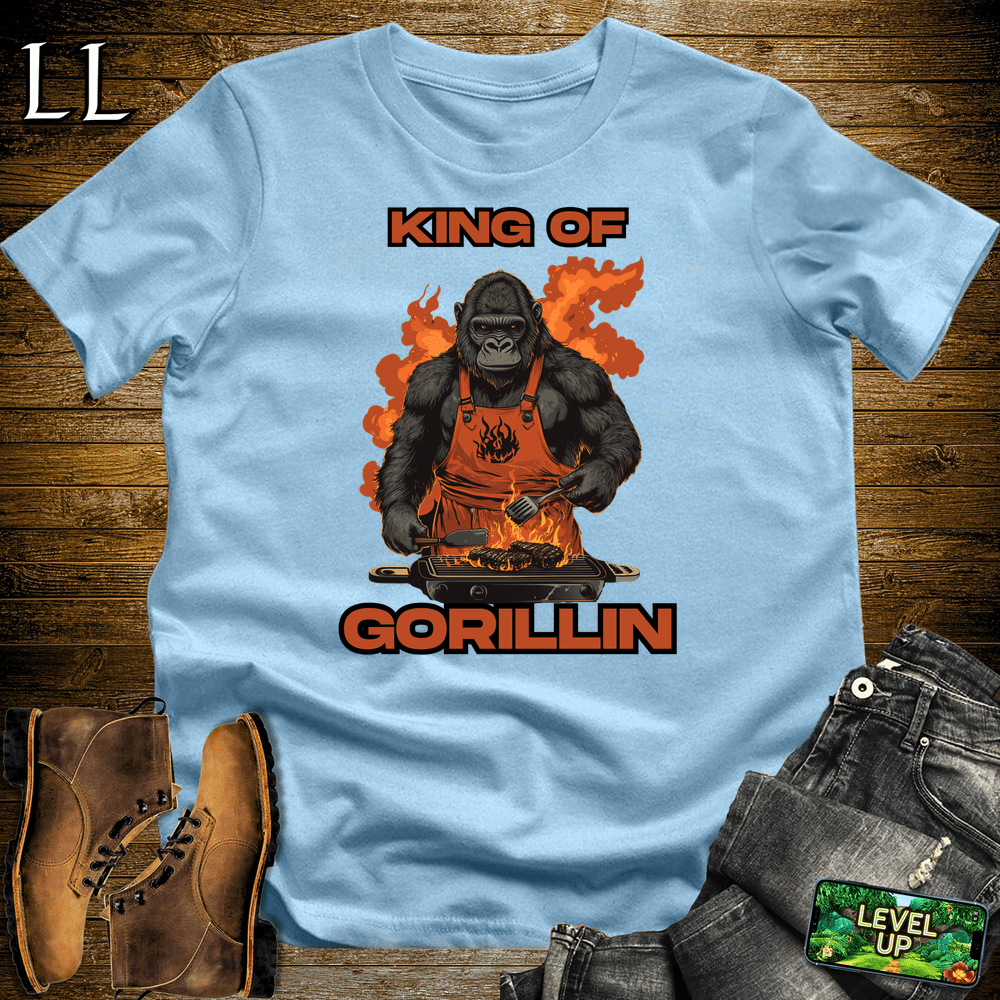 Gorilla King Gorillin Light Blue | Funny Gorilla King Tee