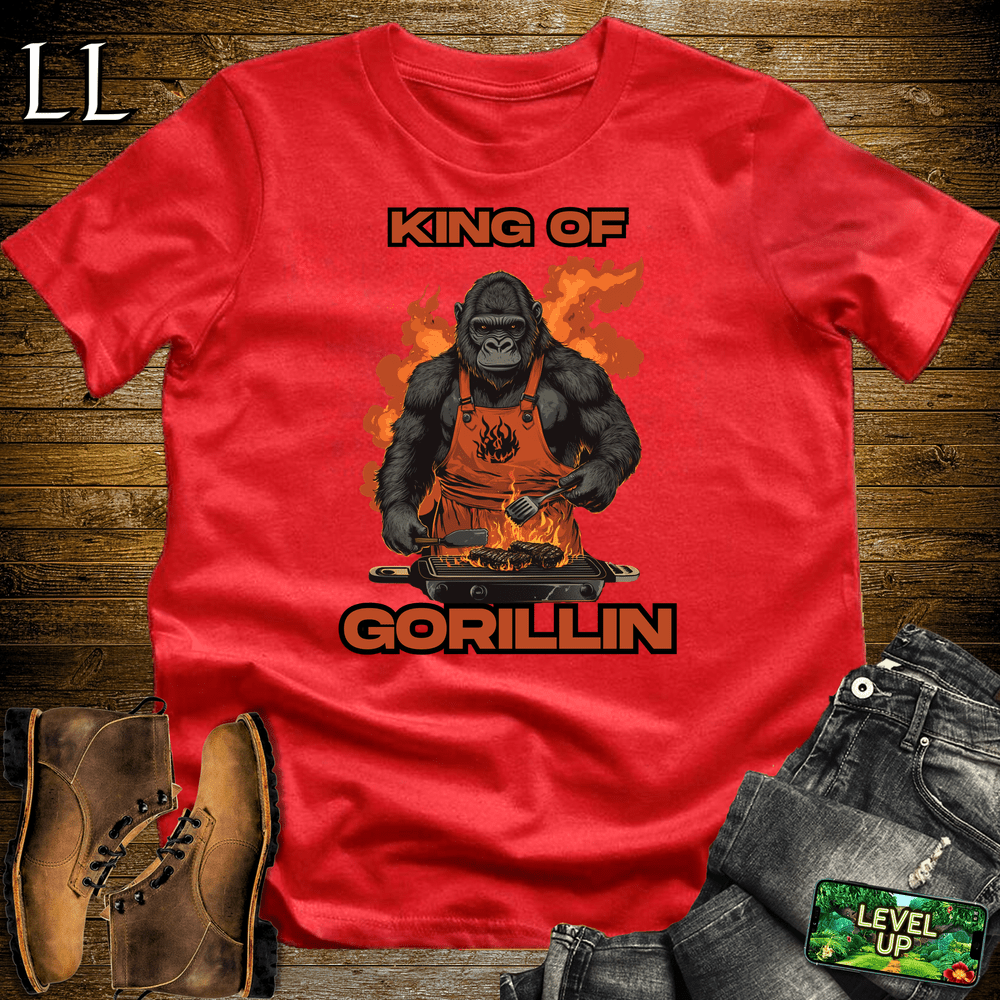 Gorilla King Gorillin Red | Funny Gorilla King Tee