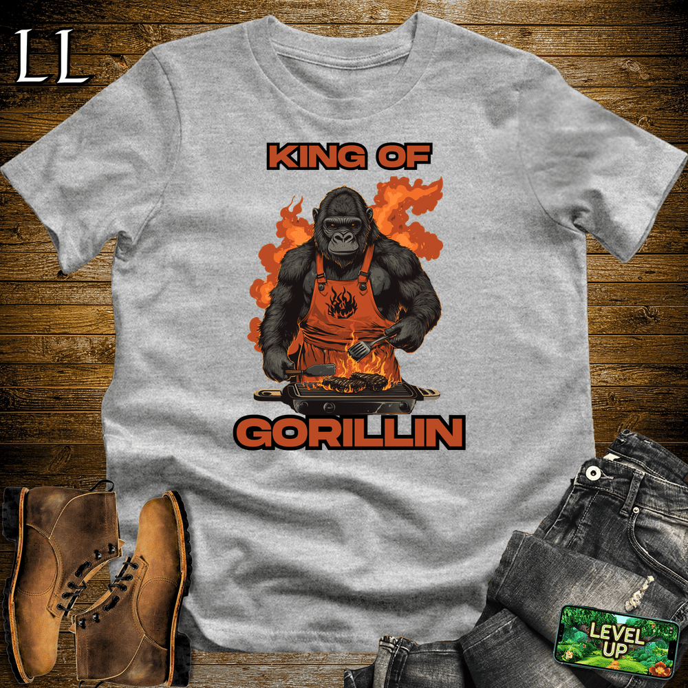 Gorilla King Gorillin Sport Grey | Funny Gorilla King Tee