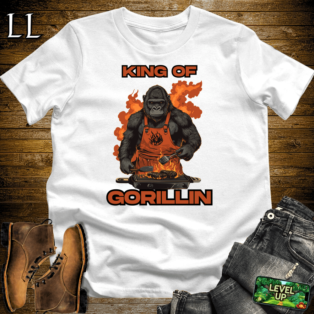 Gorilla King Gorillin White | Funny Gorilla King Tee