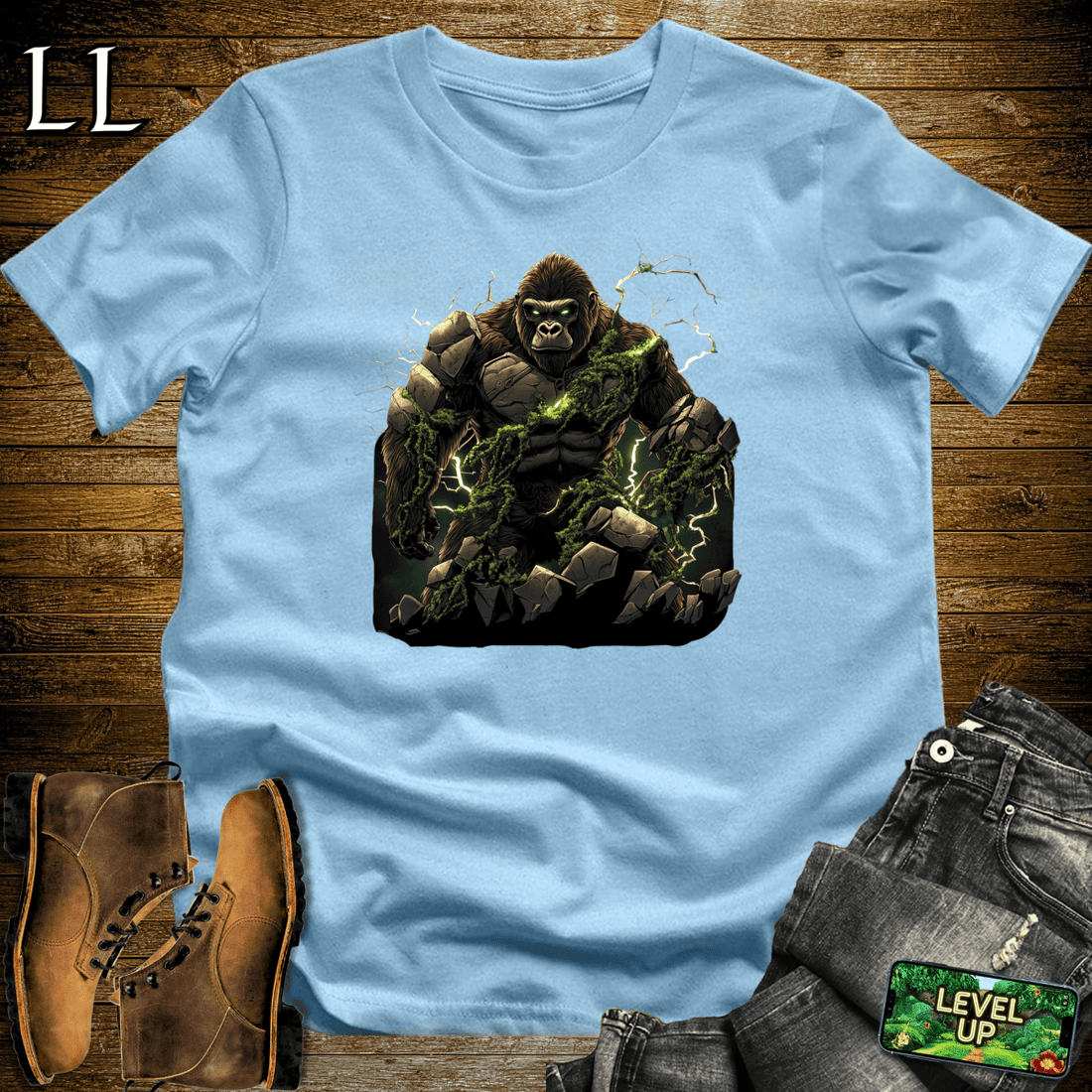 Gorilla of the Vines Light Blue | Wine Shirt