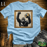 Gorilla World Art Light Blue | Art Wildlife Artistic Shirt
