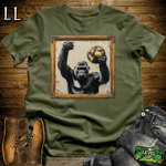 Gorilla World Art Military Green | Art Wildlife Artistic Shirt