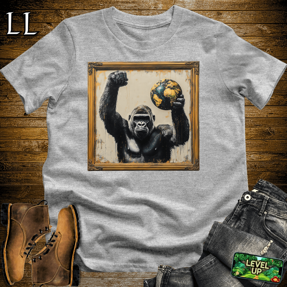 Gorilla World Art Sport Grey | Art Wildlife Artistic Shirt