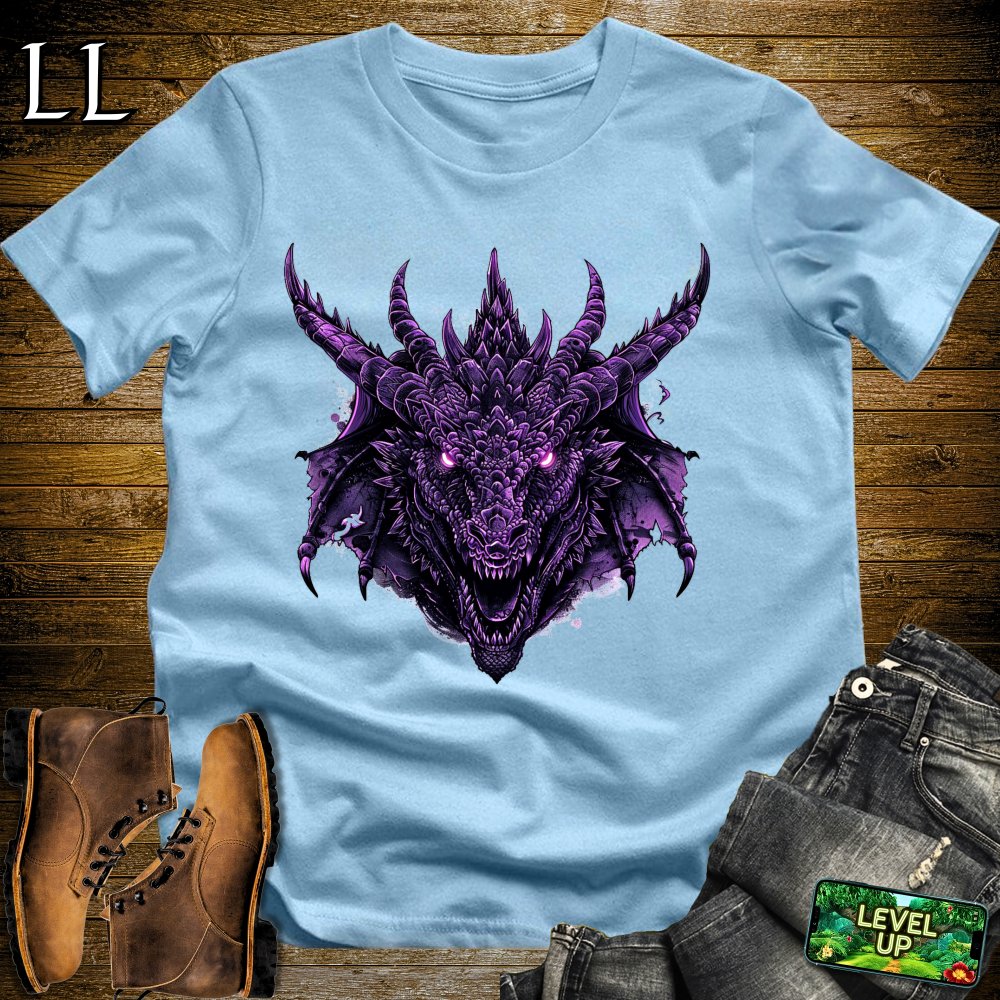 Gothic Dragon Softstyle Tee - Light Blue - LegacyLayers