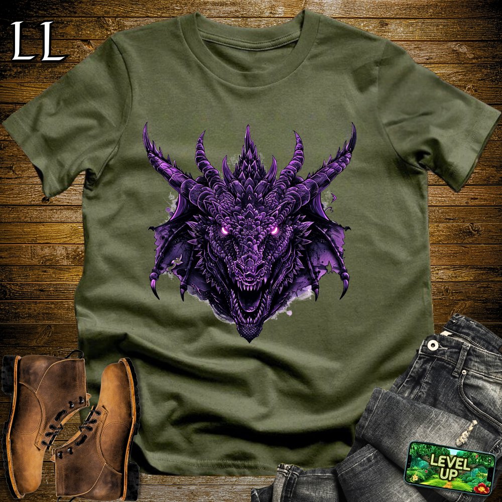 Gothic Dragon Softstyle Tee - Military Green - LegacyLayers