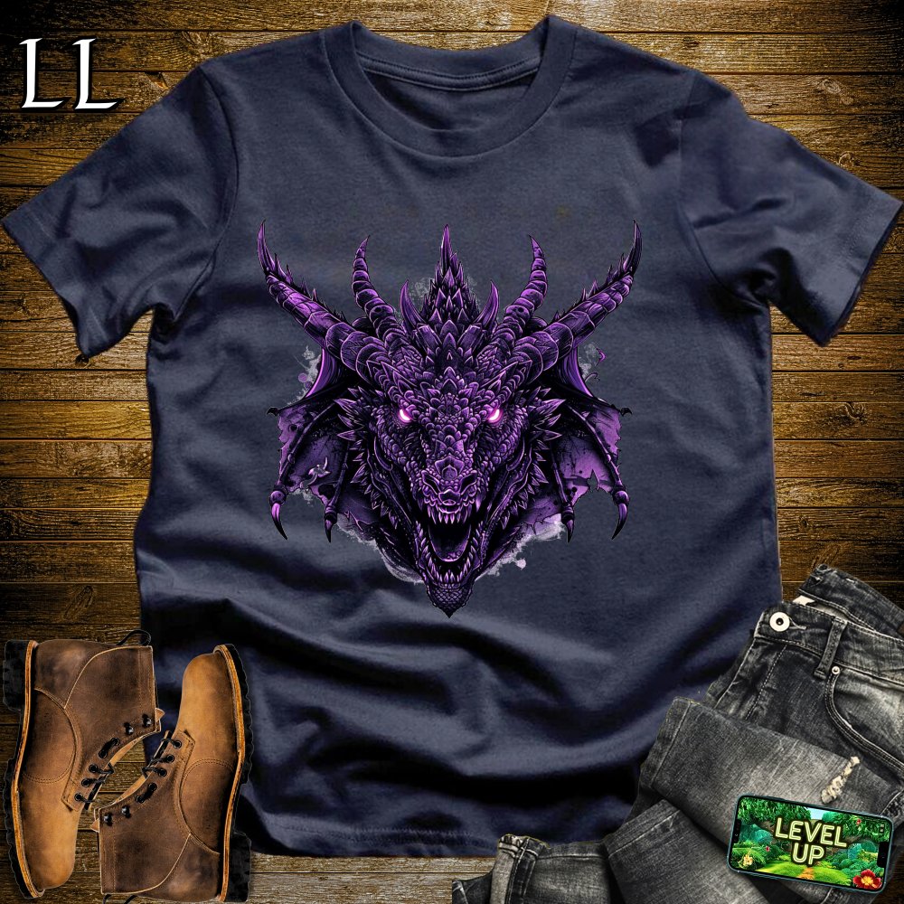 Gothic Dragon Softstyle Tee - Navy - LegacyLayers