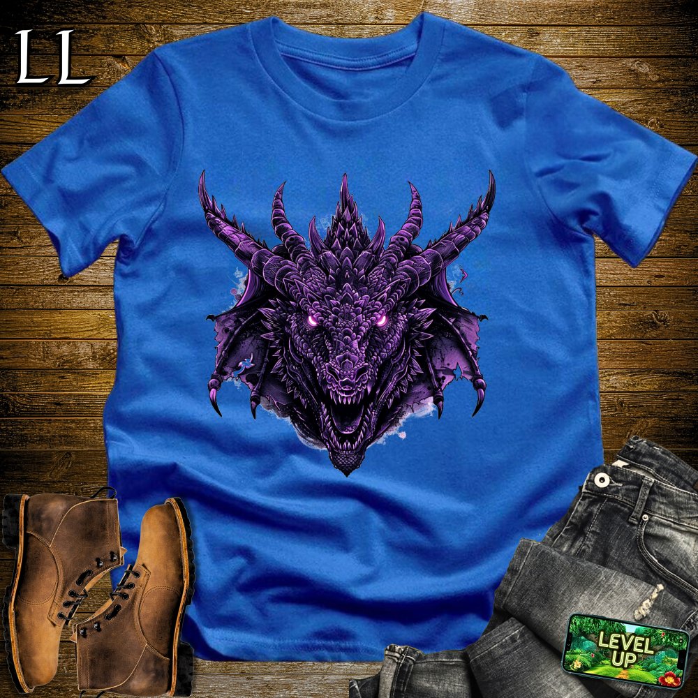 Gothic Dragon Softstyle Tee - Royal - LegacyLayers