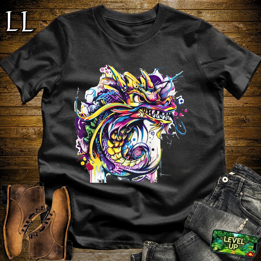 Graffiti Dragon Softstyle Tee - Black - LegacyLayers