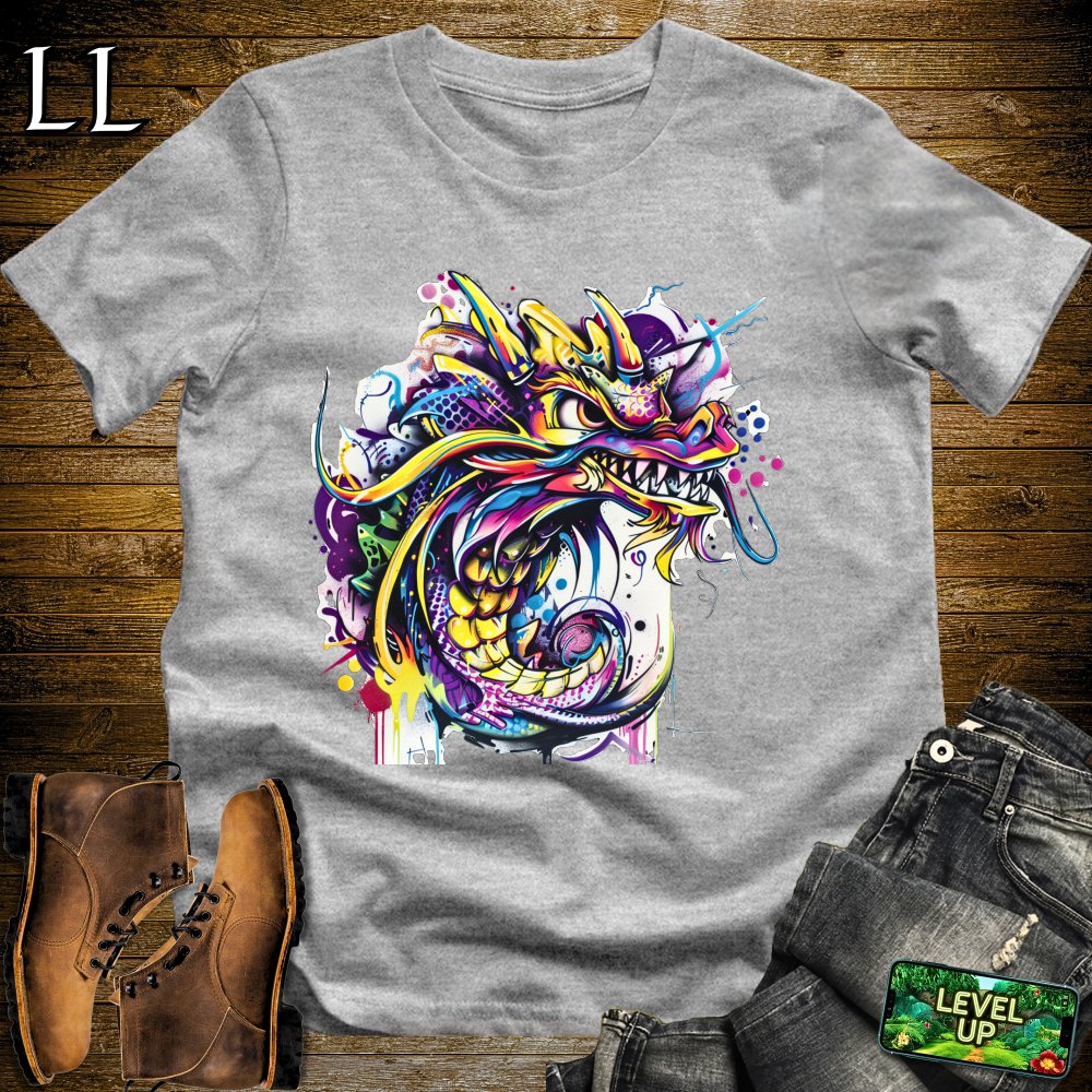 Graffiti Dragon Softstyle Tee - Sport Grey - LegacyLayers