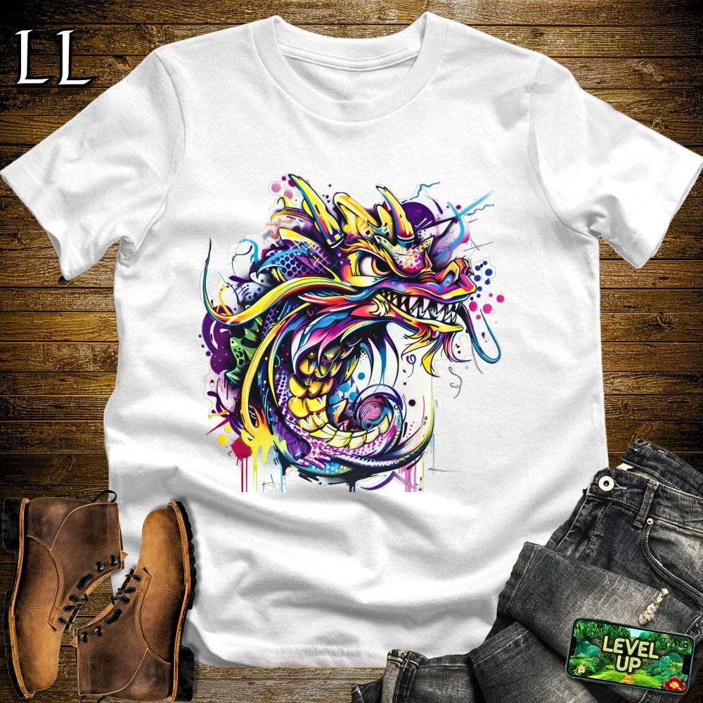 Graffiti Dragon Softstyle Tee - White - LegacyLayers