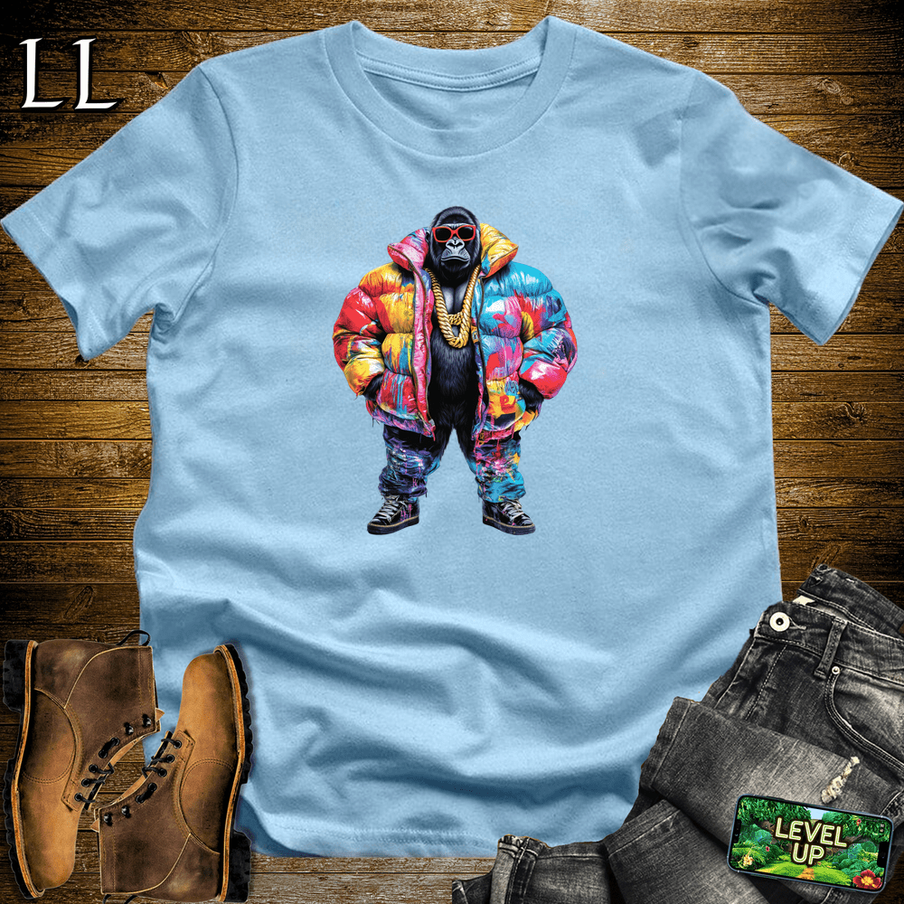 Graffiti Jacket Gorilla Light Blue | Urban Street Art