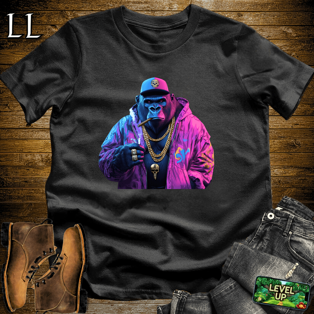 Graffiti King Cigar Gorilla Black | Gorilla Graphic Tee