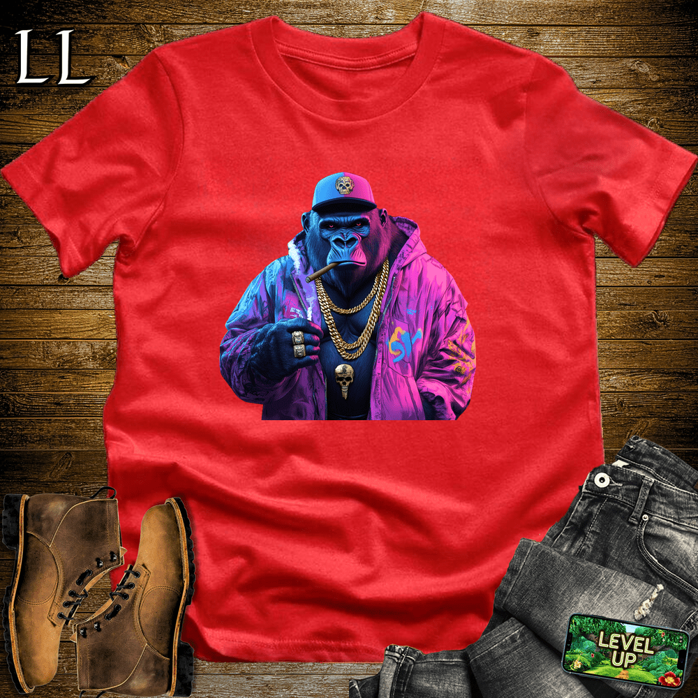 Graffiti King Cigar Gorilla Red | Gorilla Graphic Tee