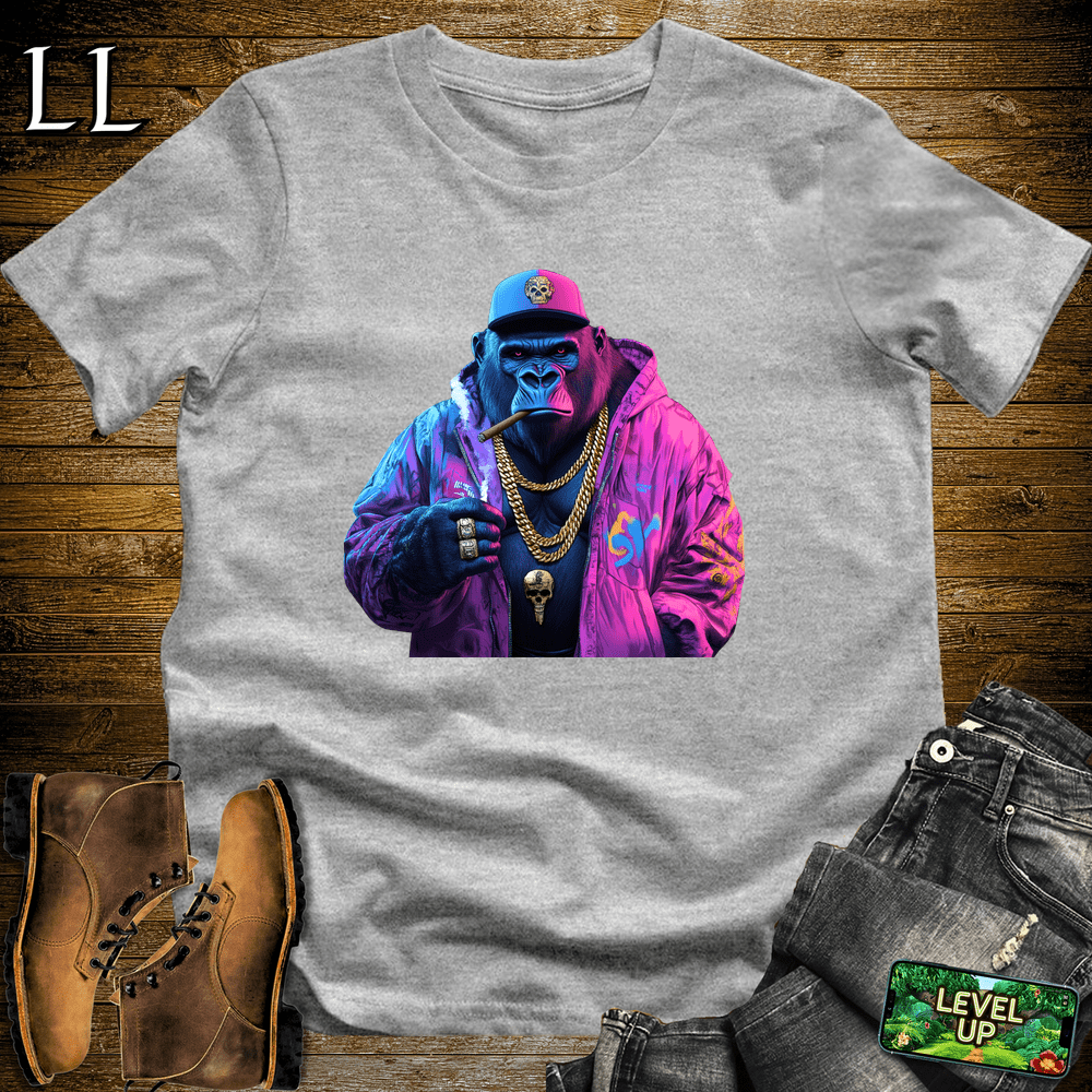 Graffiti King Cigar Gorilla Sport Grey | Gorilla Graphic Tee