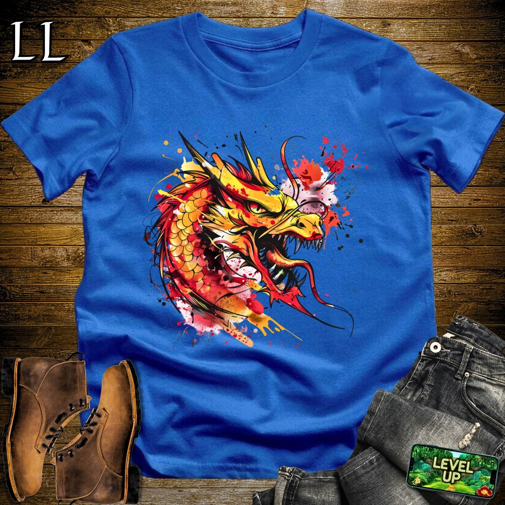 Graffiti Style Dragon Softstyle Tee - Royal - LegacyLayers