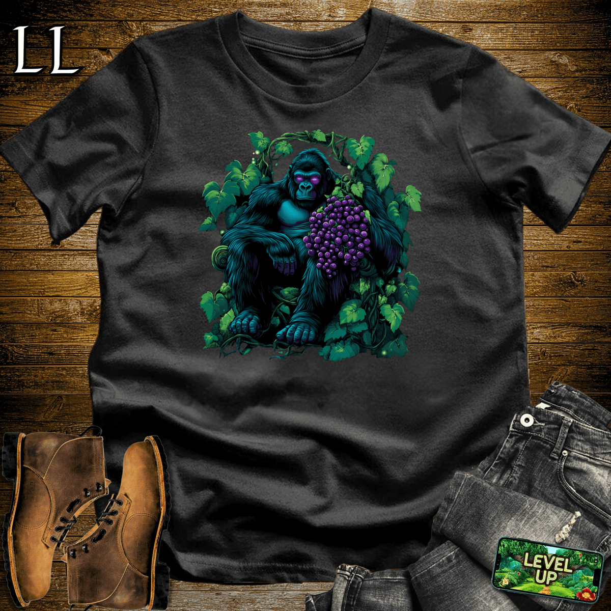 Grape Gorilla Softstyle Tee - Black - LegacyLayers