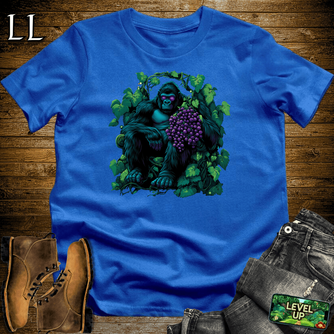 Grape Gorilla Softstyle Tee Royal | Wine Lover Shirt
