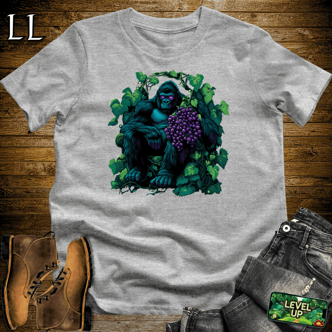 Grape Gorilla Softstyle Tee Sport Grey | Wine Lover Shirt
