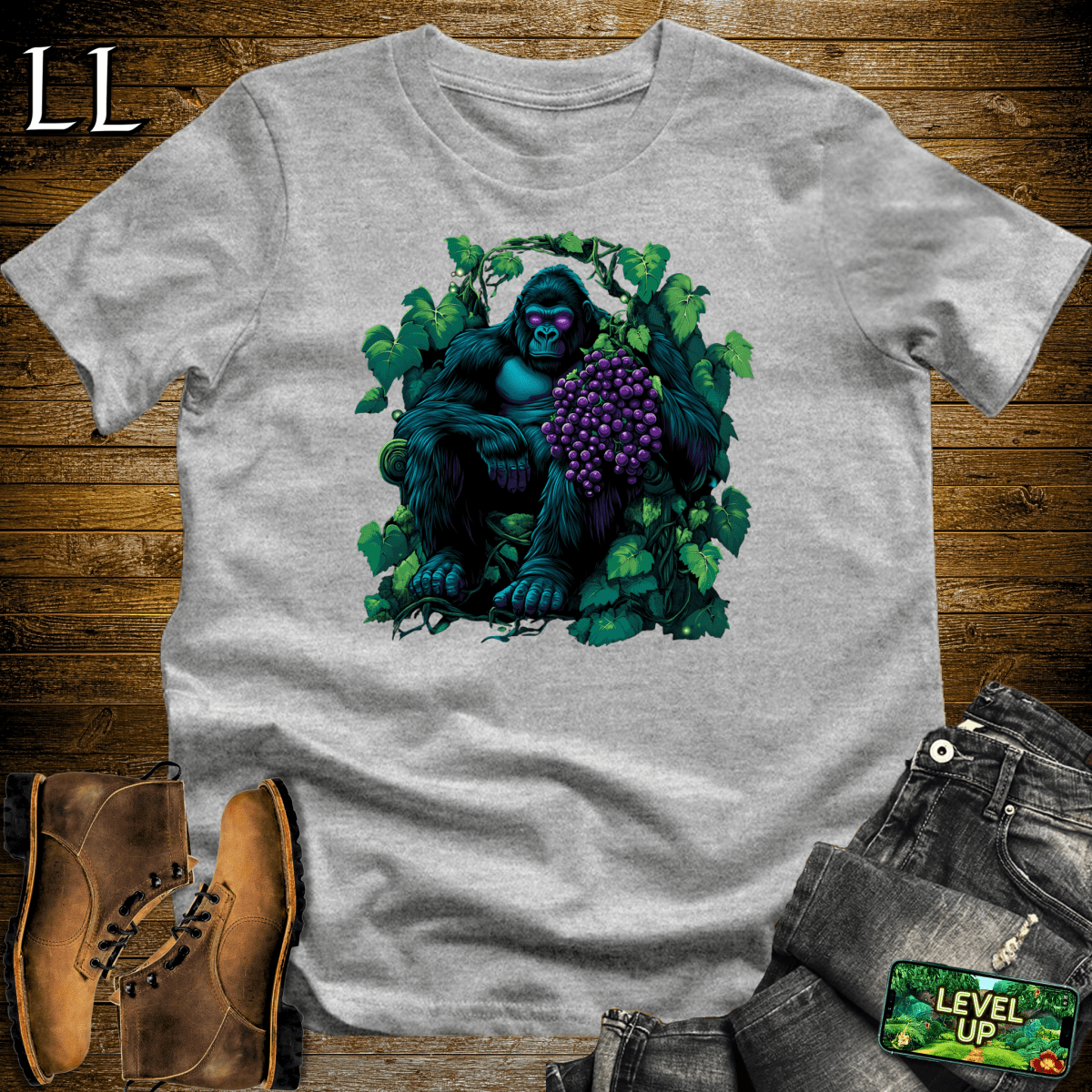 Grape Gorilla Softstyle Tee - Sport Grey - LegacyLayers