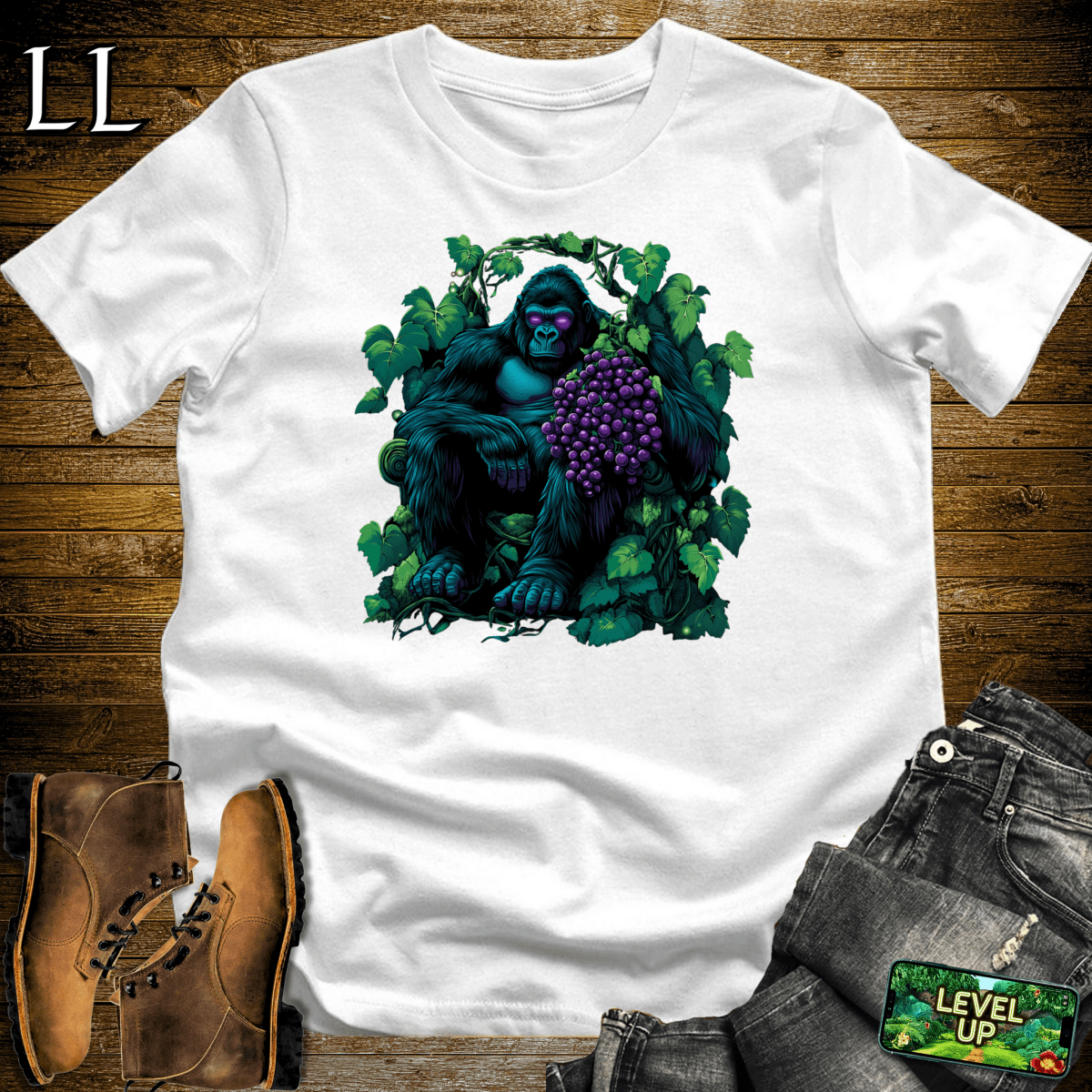 Grape Gorilla Softstyle Tee - White - LegacyLayers