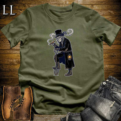 Graveyard Gravedigger Cigar T-Shirt Military Green | Halloween Cigar Shirt
