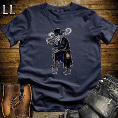 Graveyard Gravedigger Cigar T-Shirt Navy | Halloween Cigar Shirt