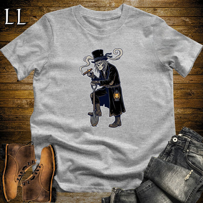 Graveyard Gravedigger Cigar T-Shirt Sport Grey | Halloween Cigar Shirt