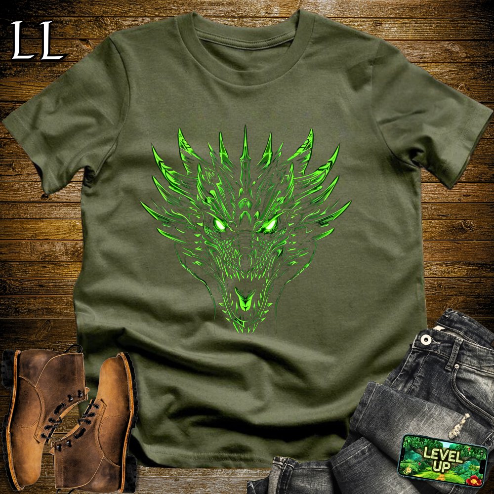 Green Dragons Glare Softstyle Tee - Military Green - LegacyLayers