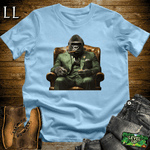 Green Suit Cigar Gorilla Light Blue | Gorilla Graphic Tee
