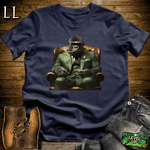 Green Suit Cigar Gorilla Navy | Gorilla Graphic Tee