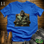 Green Suit Cigar Gorilla Royal Blue | Gorilla Graphic Tee