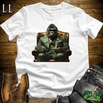 Green Suit Cigar Gorilla White | Gorilla Graphic Tee