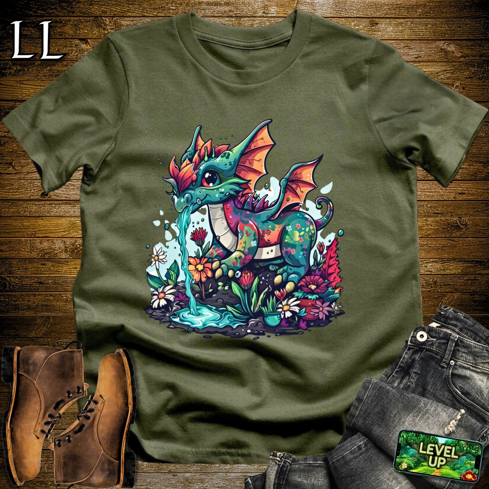 Green Thumb Dragon Softstyle Tee - Military Green - LegacyLayers