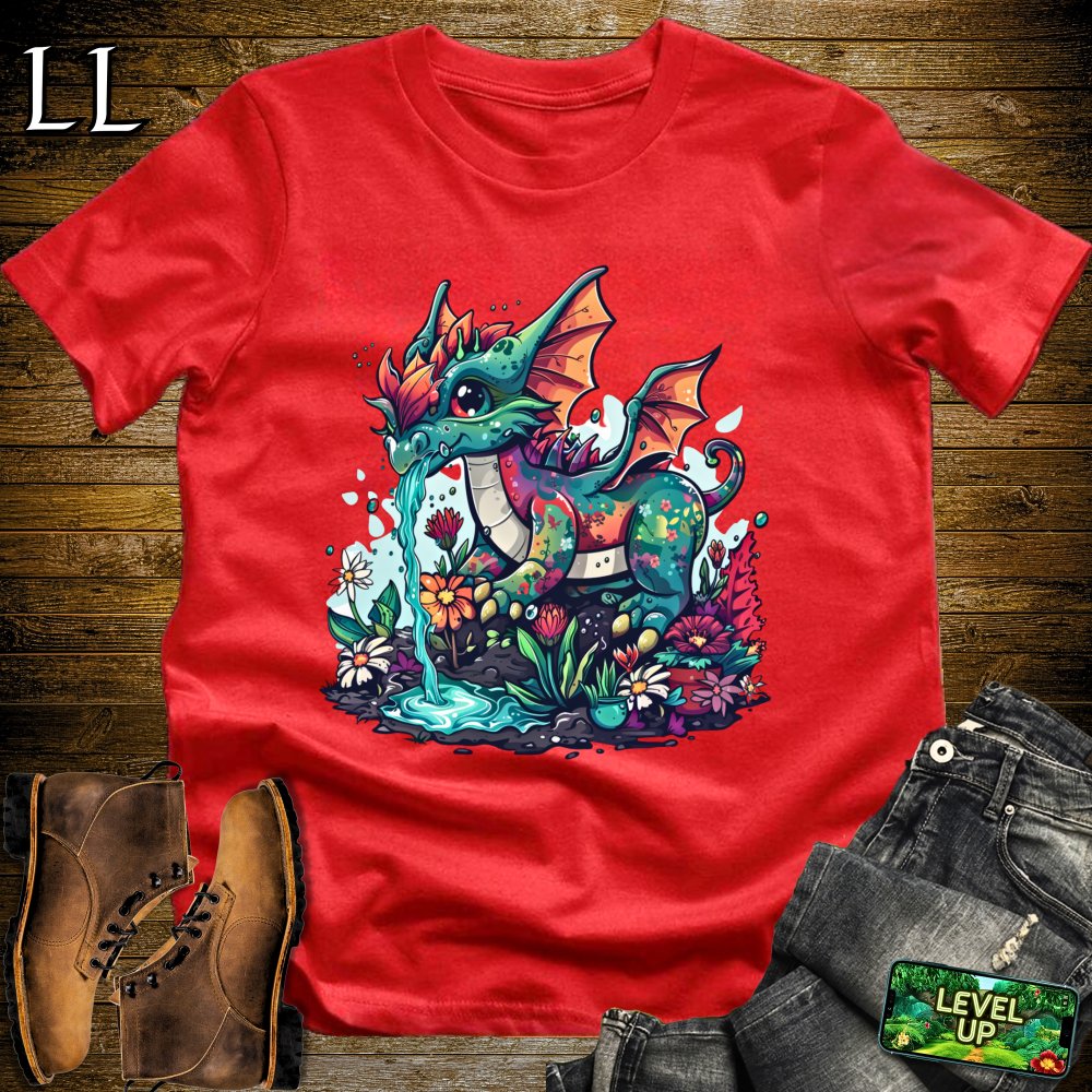 Green Thumb Dragon Softstyle Tee - Red - LegacyLayers